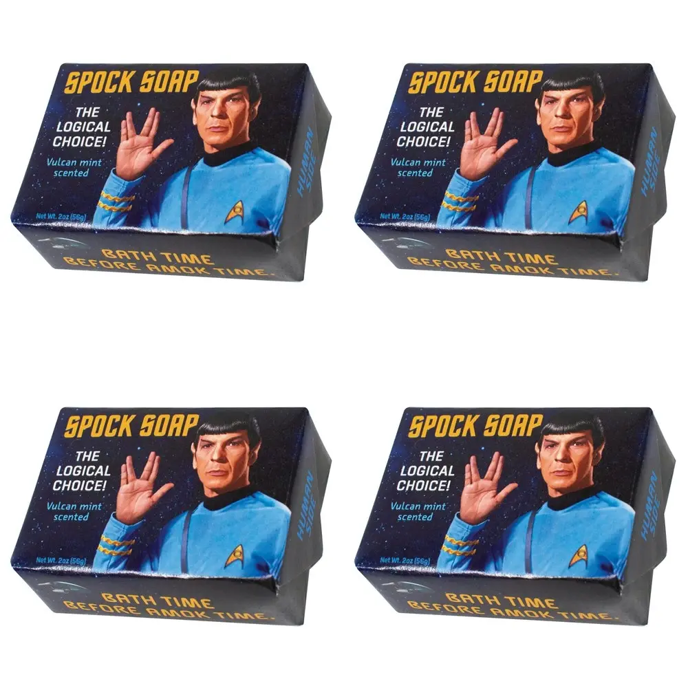 4PK Unemployed Philosopher Guild 56g Scented Bathing Bar Soap Spock Vulcan Mint - Beauty