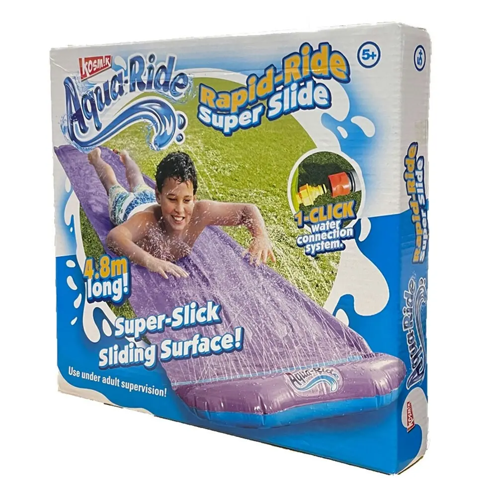 Kosmik 4.8m Aqua Ride Single Superslide Kids/Children Water Slide Outdoor Play - Toys & Games