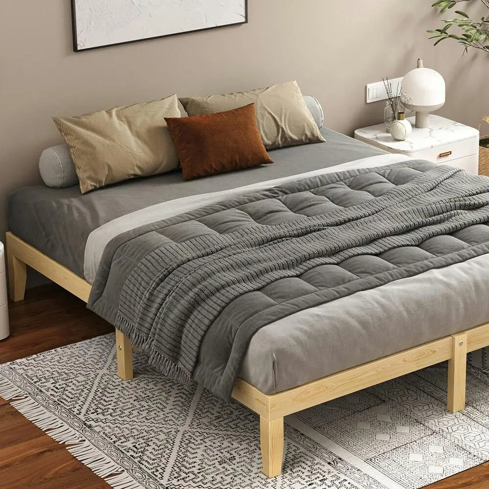 Alfordson Mattress Platform Wooden Bed Frame King - Furniture