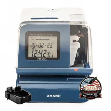 Amano Pix200 Atomic Time Clock/date Stamp Bundle