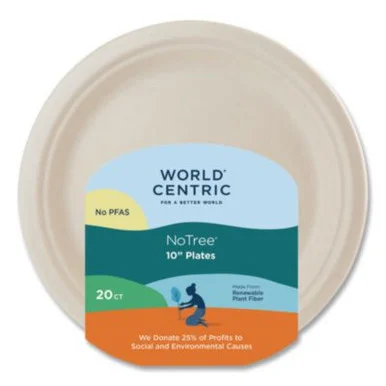 World Centric PLRTSCU10 Fiber Plates, 10" Dia, Natural, 20/pack