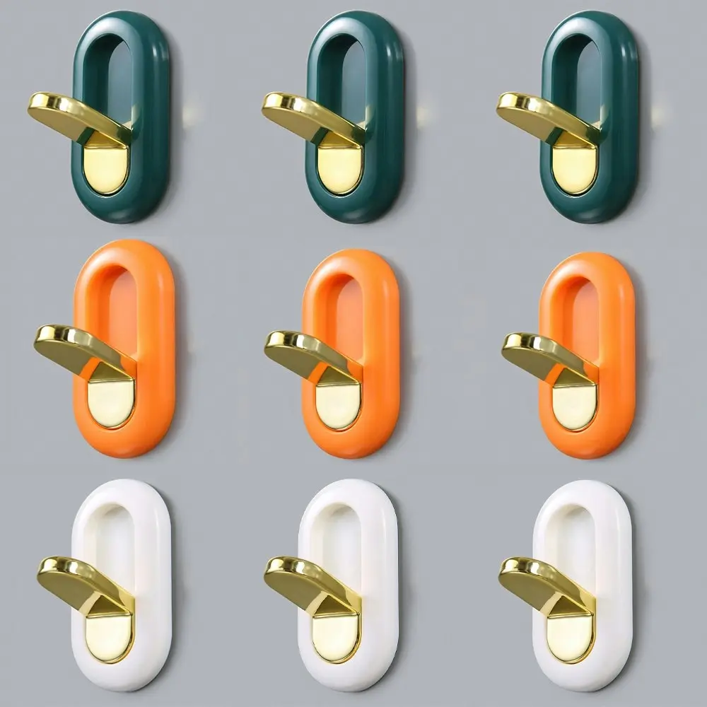 9Pcs Folding hook Wall Door Self Adhesive Hooks Waterproof Sticky Hooks - Home & Garden