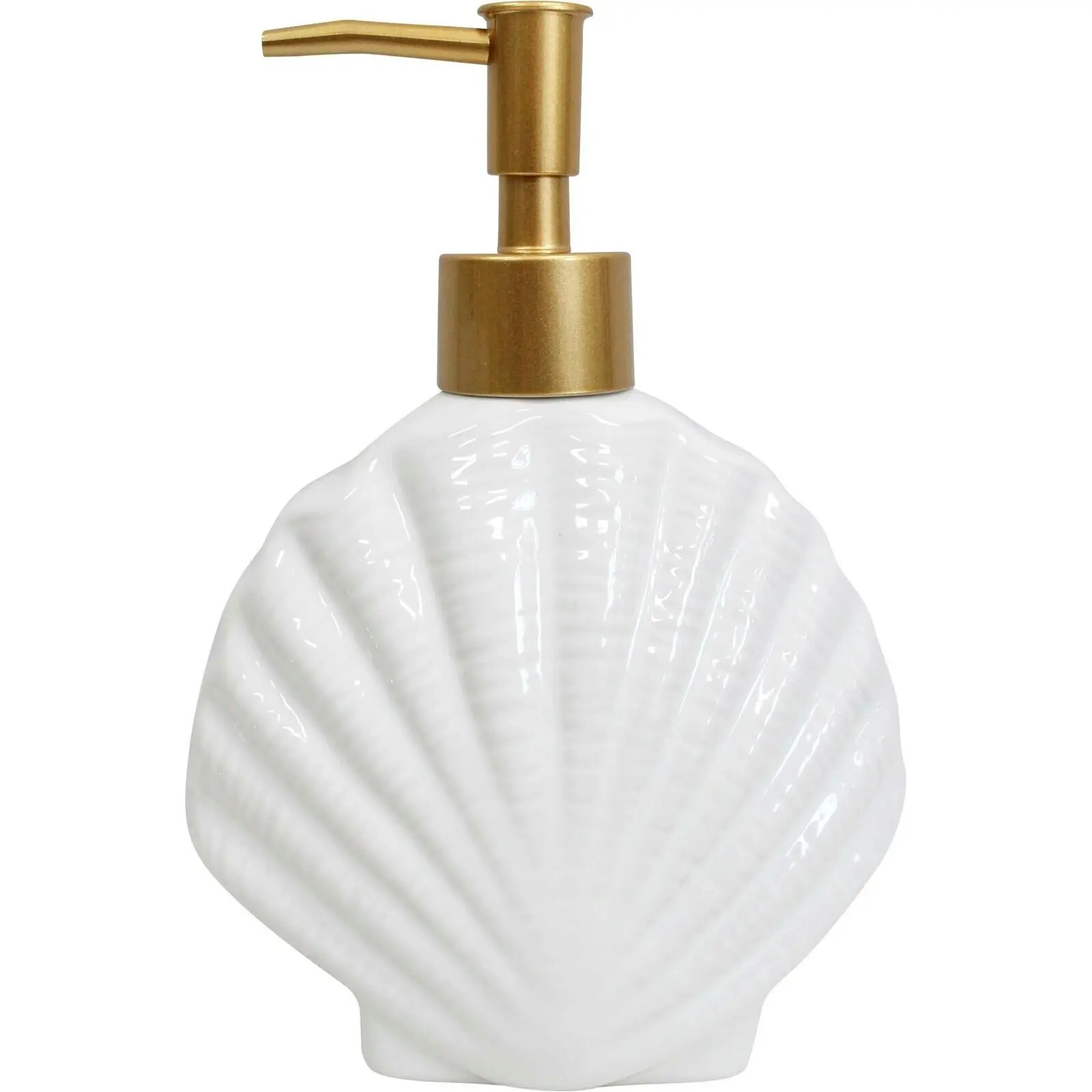 LVD 18cm Ceramic Shell Hand Soap Dispenser Pump Container Home/Bathroom White - Home & Garden
