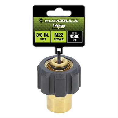 Flexzilla PW3023 Adapter, 3/8" Fnpt X M22 Female, Brass