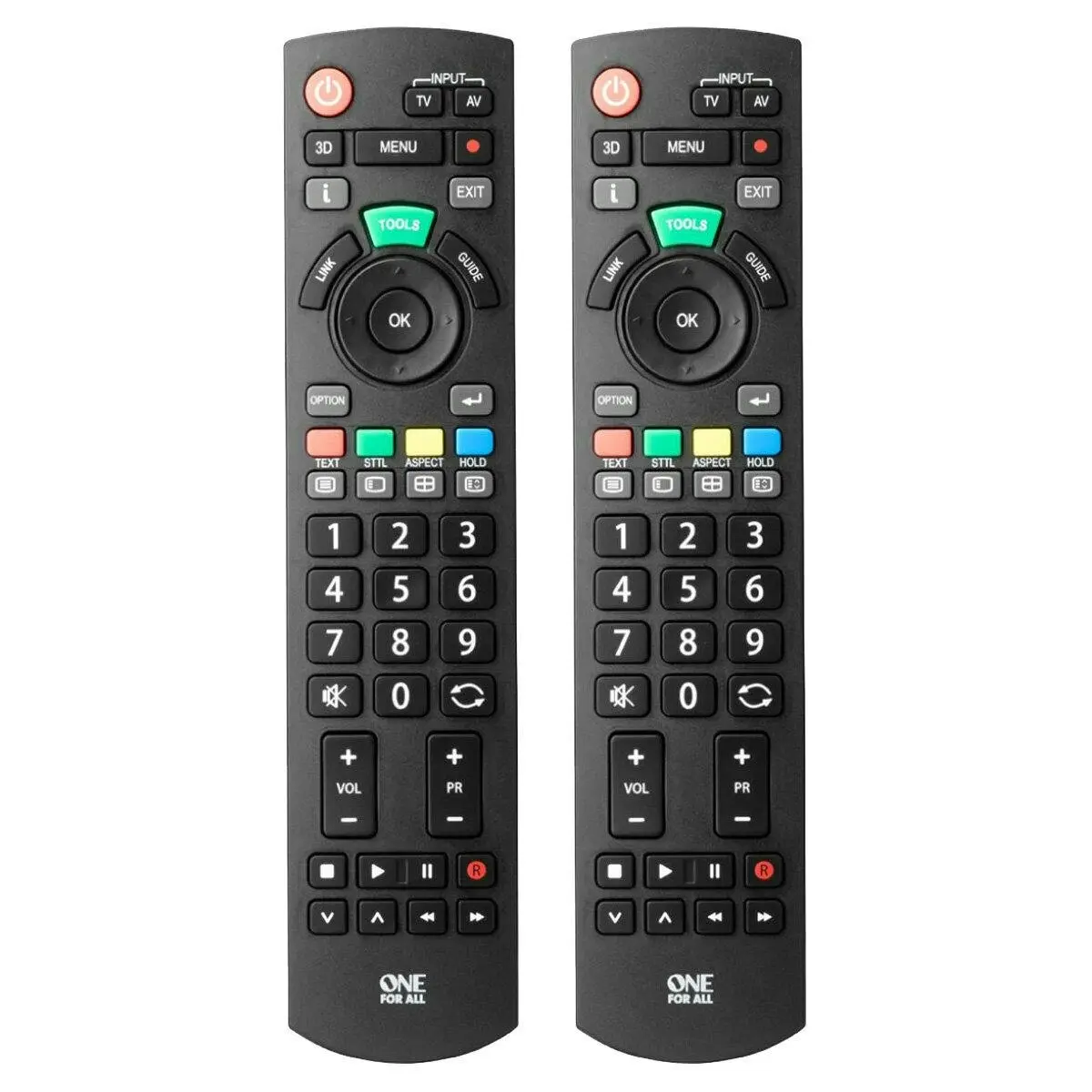 One For All Panasonic Replacement Remote Control Twin Pack - Electronics