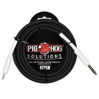 Pig Hog PX48J20 20' 1/4" TRS to 1/8" Mini Cable