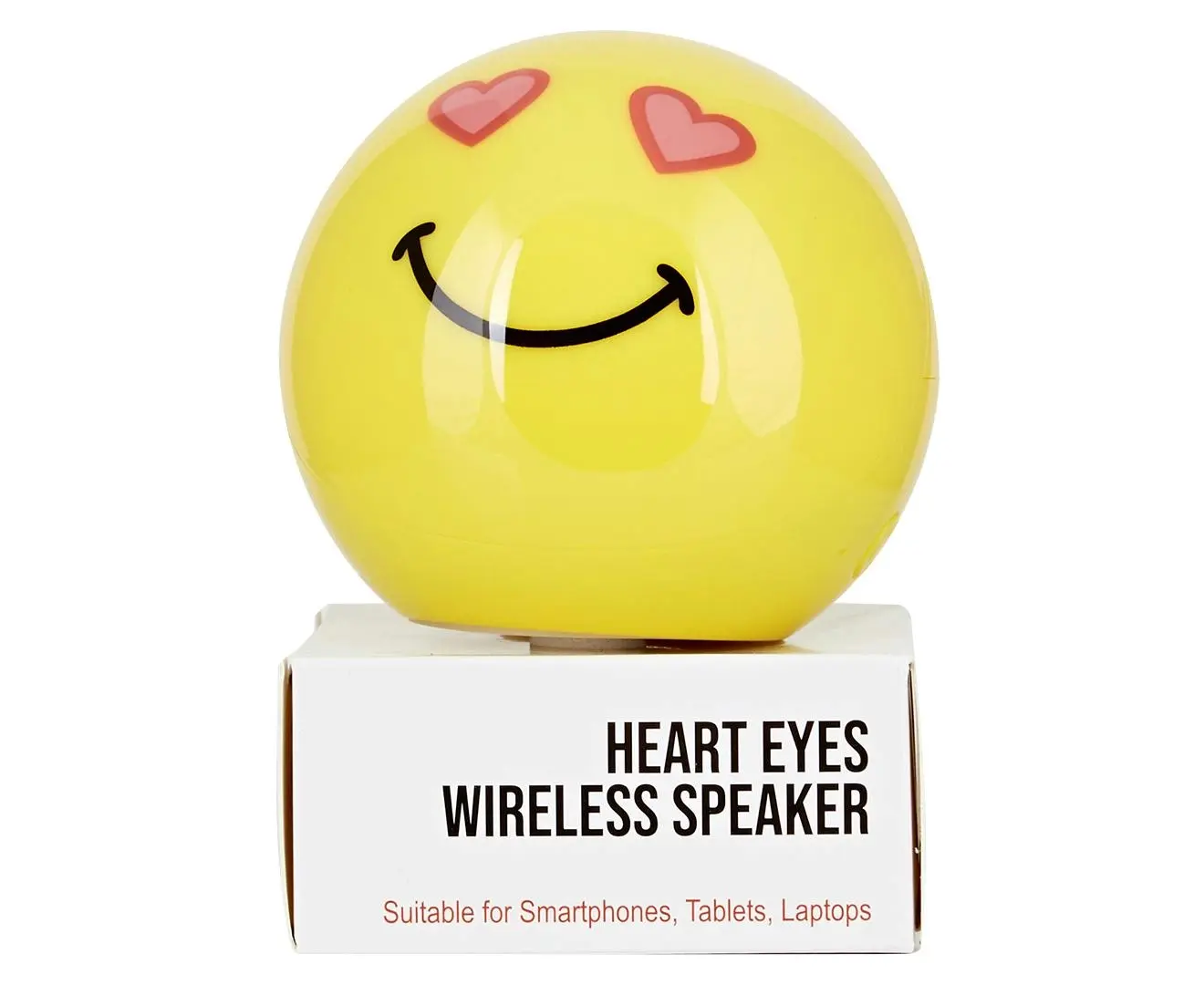 Carter Emoticon Audio Portable Wireless USB Bluetooth Speaker Heart Eyes Yellow - Electronics