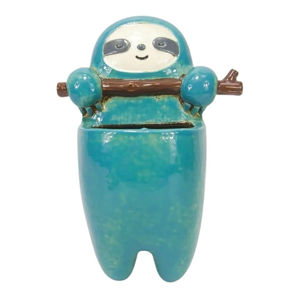 Urban Products Sloth Hanging Home Garden Decor Planter Pot Box Turquoise 24cm - Home & Garden