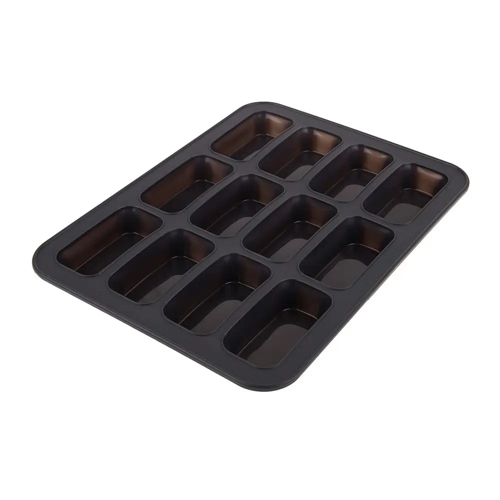 Daily Bake Non Stick Silicone 12 Cup Mini Loaf Pan Baking Mould w/Steel Frame - Home & Garden
