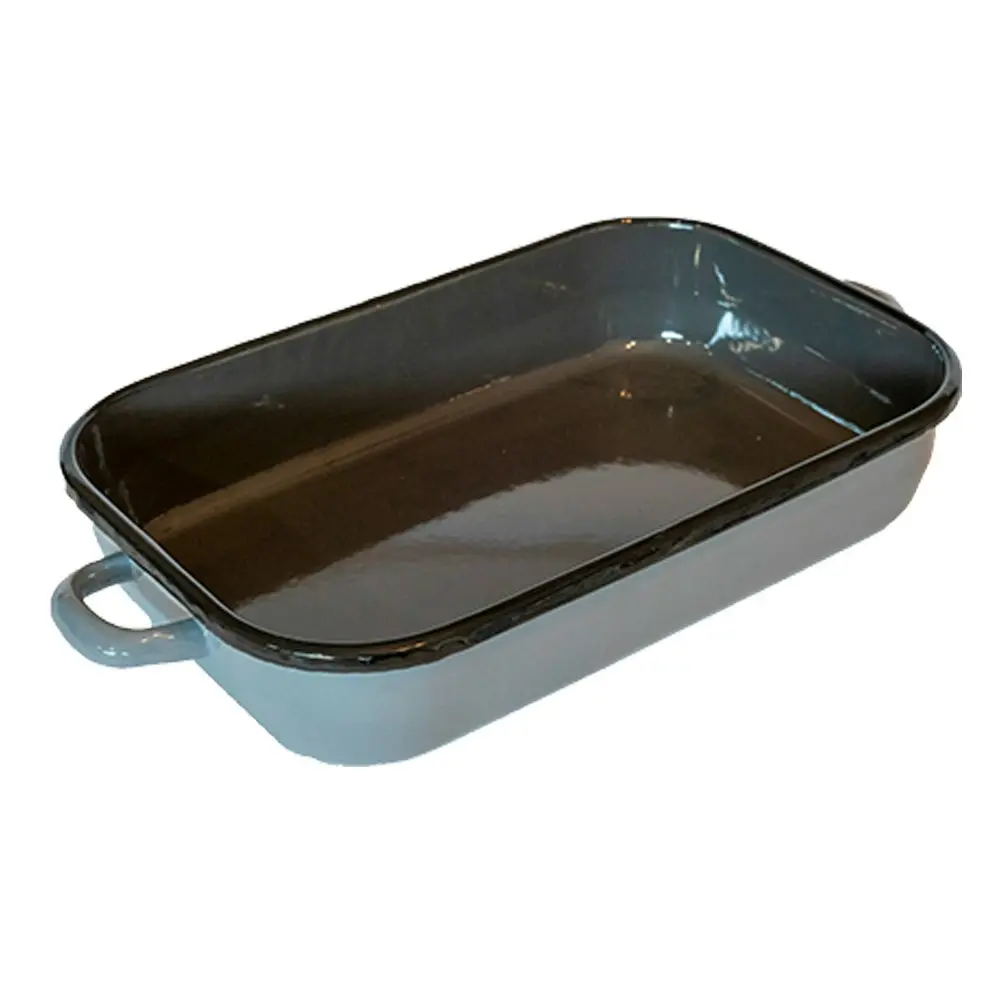 Urban Style Enamelware 4.8L Induction Oven Baking Dish Rectangle w/ Handles Grey - Home & Garden