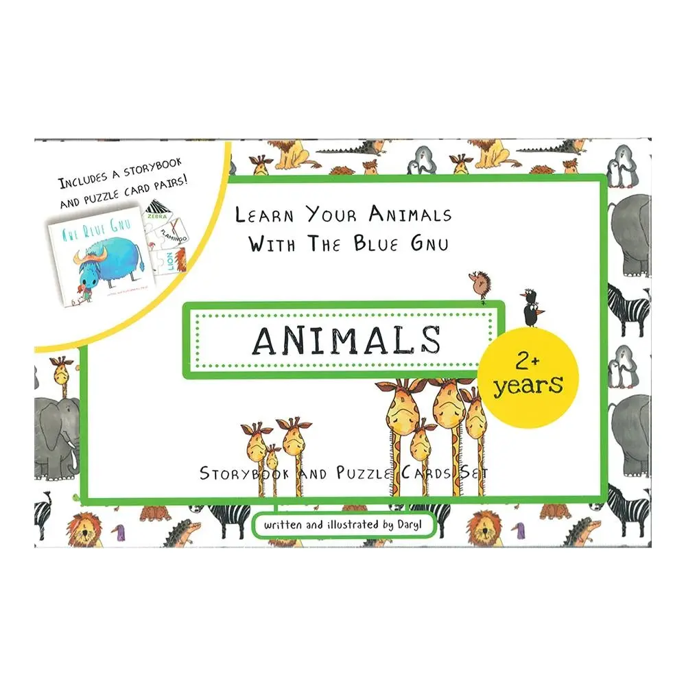 Crane Press Match & Learn ABC Animals Storybook/Puzzle Cards Set Kids/Toddler 2+ - Entertainment