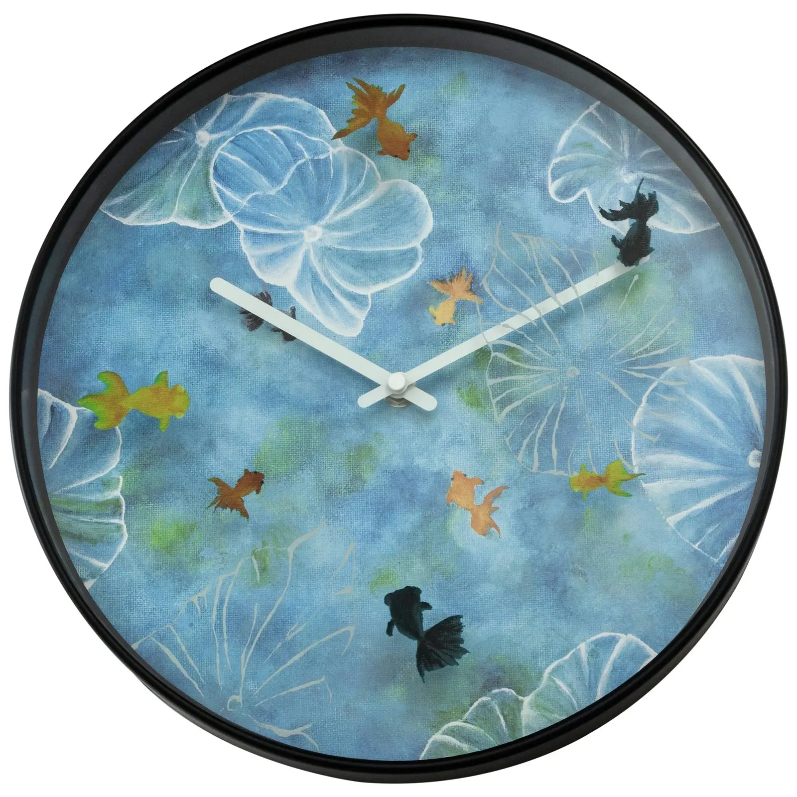 NeXtime Pond Plastic Analogue 30cm Hanging Wall Clock Decor Silent Sweep Blue - Home & Garden
