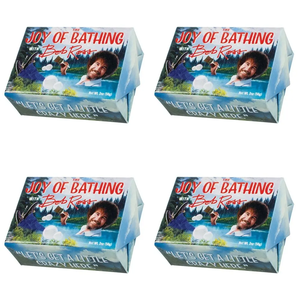 4PK Unemployed Philosopher Guild 56g Bathing Bar Soap Bob Ross Honey & Oatmeal - Beauty