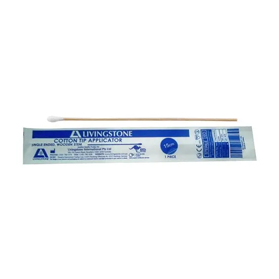 Livingstone Cotton Tip Applicator, Single Tipped Biodegradable Wooden Stem 15cm 1000 Carton - Beauty