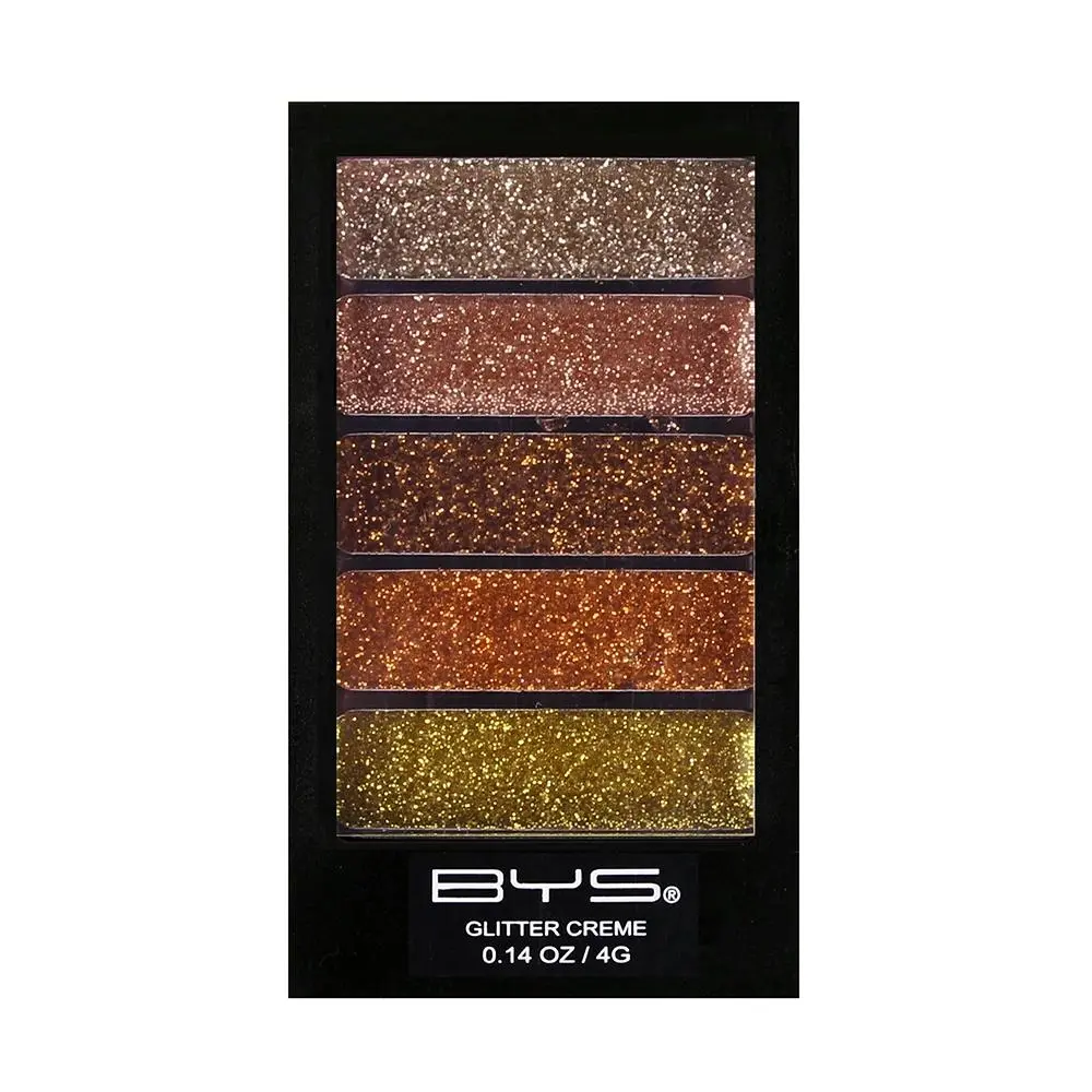 BYS Glitter Creme 4g Gel Base Makeup/Cosmetics Palette Bronzed Charm 5 Shades - Beauty