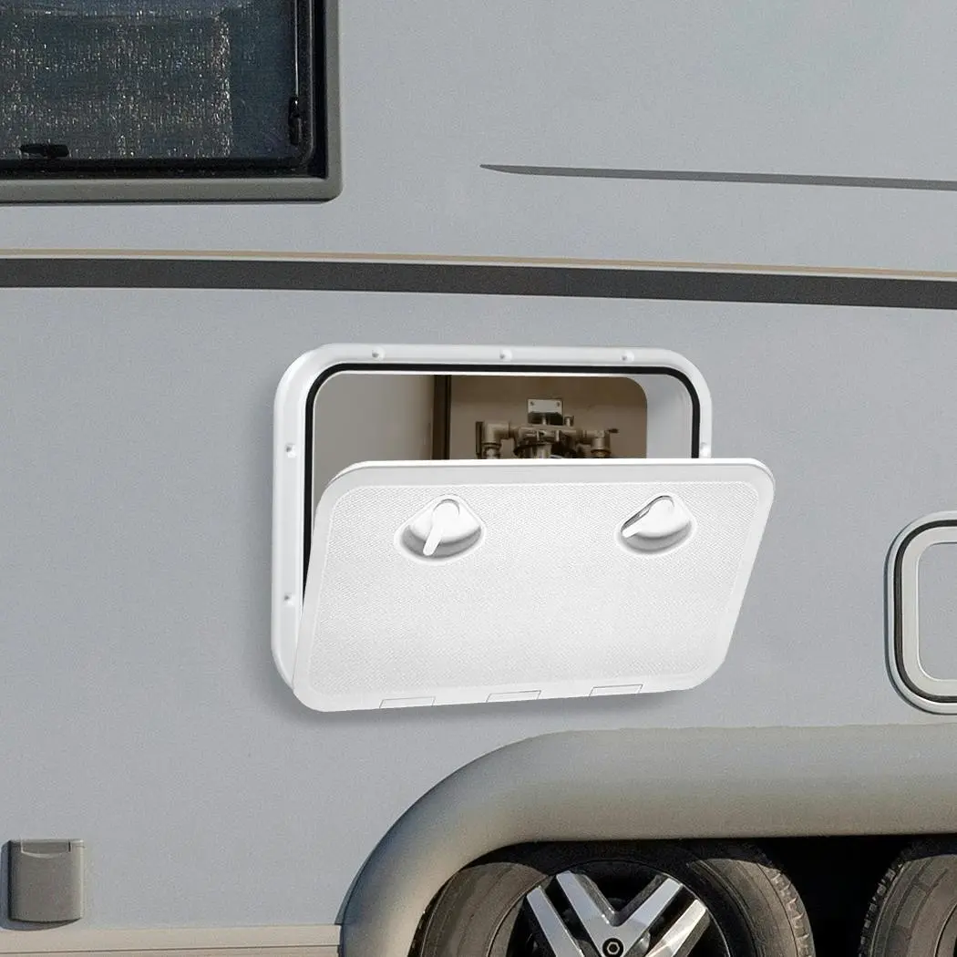 Manan Caravan Access Hatch Boat Service Door Sealed Lockable Lid 440x315mm White - Hardware