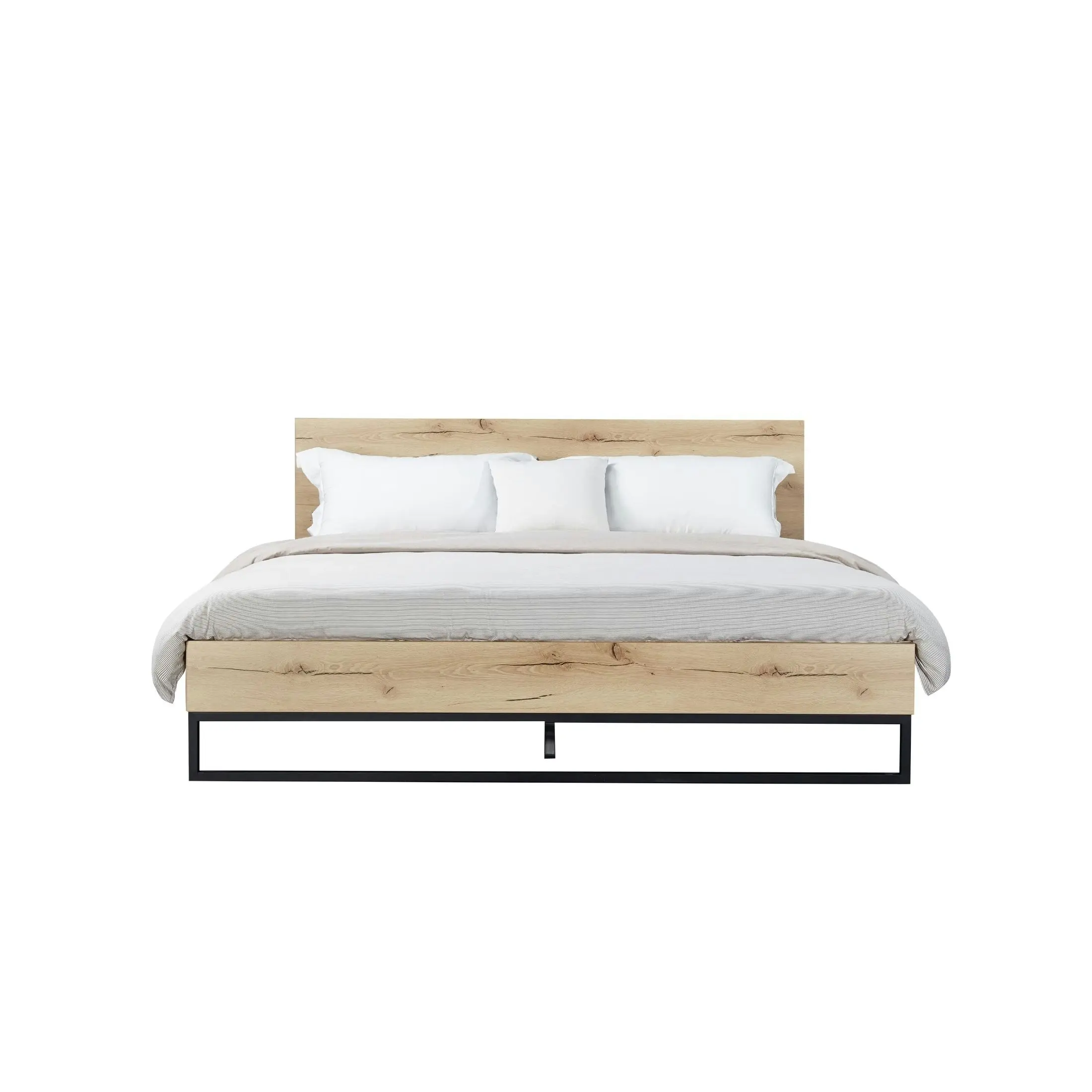 Coogee Queen Bed Natural Oak - Furniture