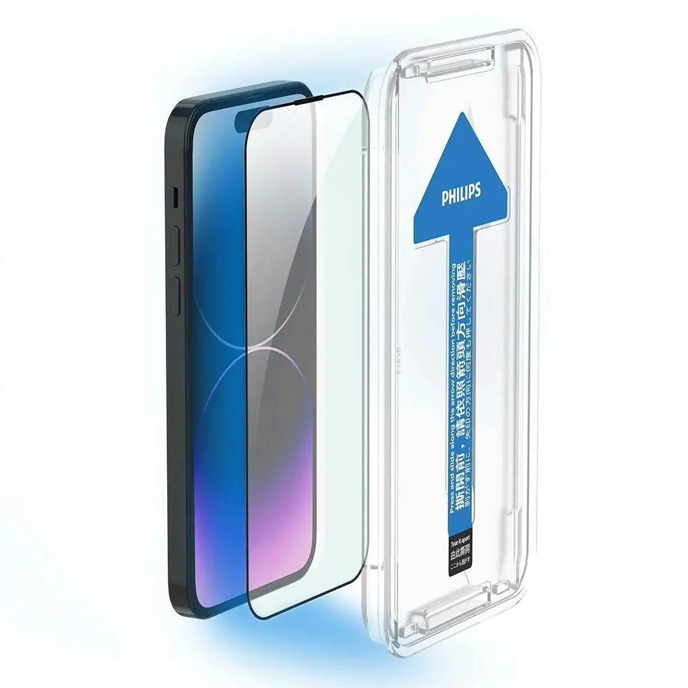 Philips Blue Light Filter Tempered Glass Screen Protector For iPhone 14 Pro - Electronics
