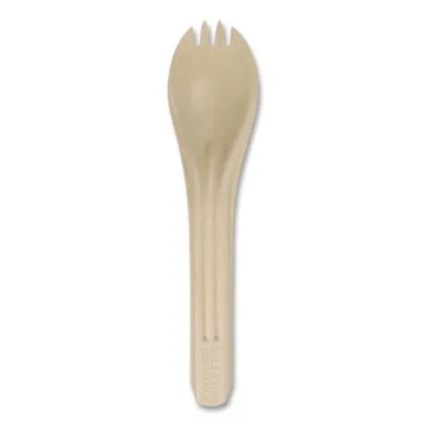 World Centric RKNT6 Notree Cutlery, Light Mediumweight, Spork, Paper, Natural, 1,000/carton