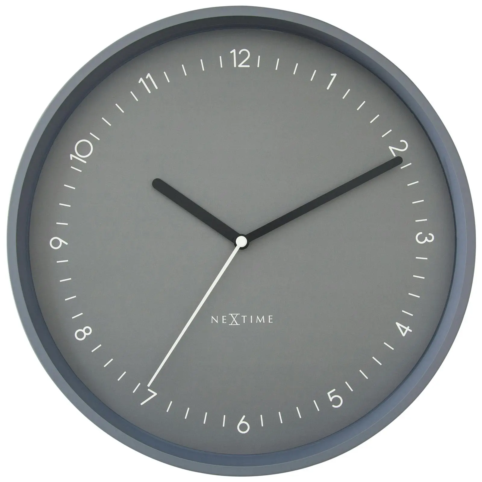 NeXtime Berlin Glass Analogue 30cm Hanging Wall Clock Decor Silent Sweep Grey - Home & Garden