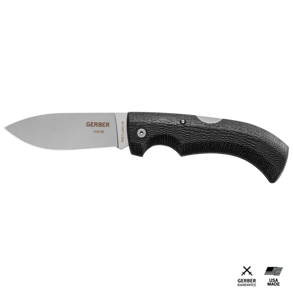 Gerber Gator 154cm Drop Point Fine Edge Folding Pocket Knife | 06064 - Sports & Outdoor