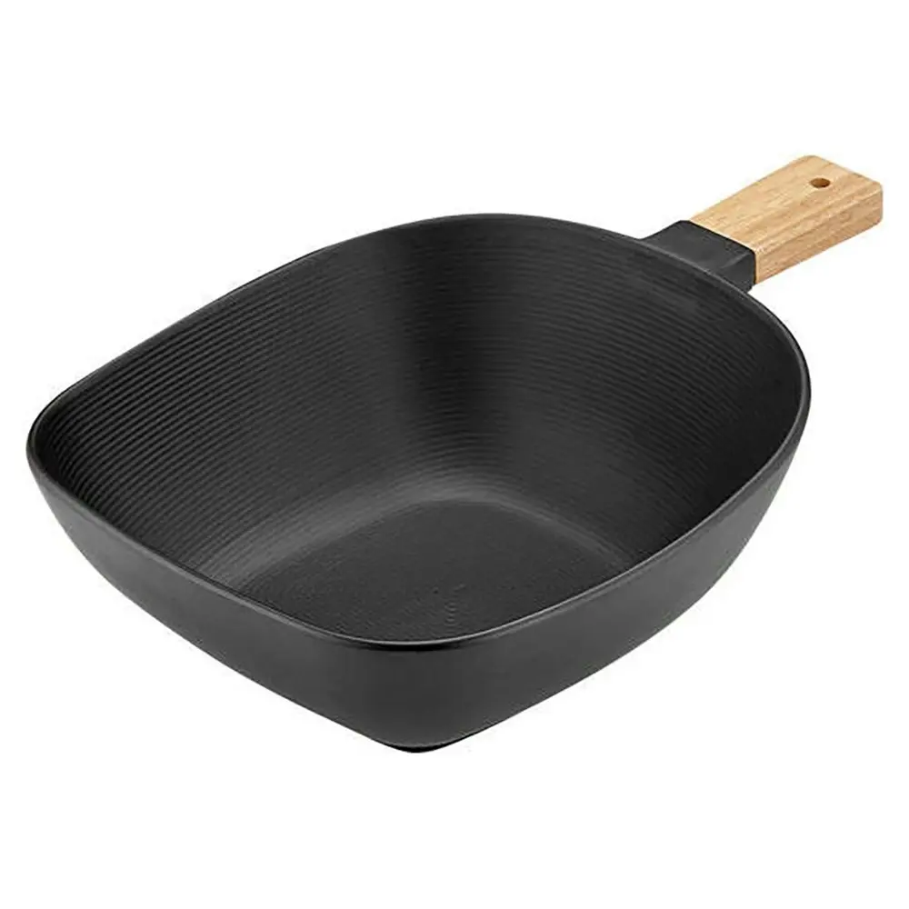 Ladelle Linear Texture Black 31.5cm Porcelain Dish Bowl w/ Serve Stick Large - Home & Garden