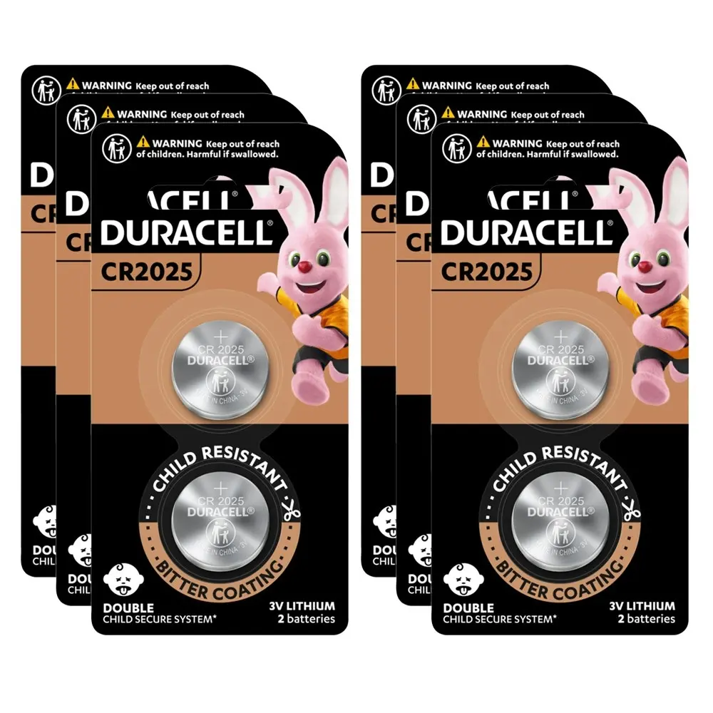 6x 2pc Duracell Specialty 2025 Lithium Coin Battery Pack Single Use - Electronics