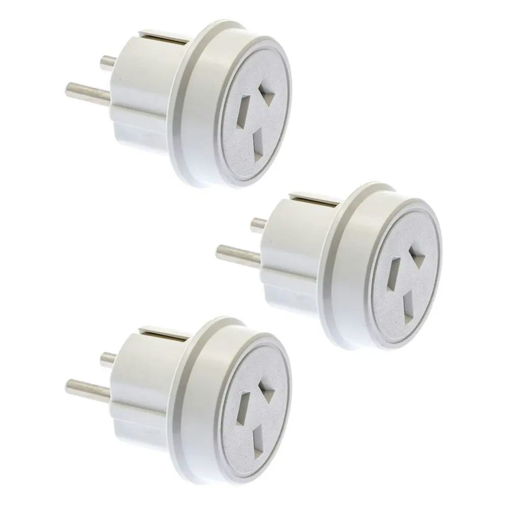 3PK Moki Travel Adaptor AUS/NZ to Europe/Bali Wall Adapter Power Plug Outlet WHT - Electronics
