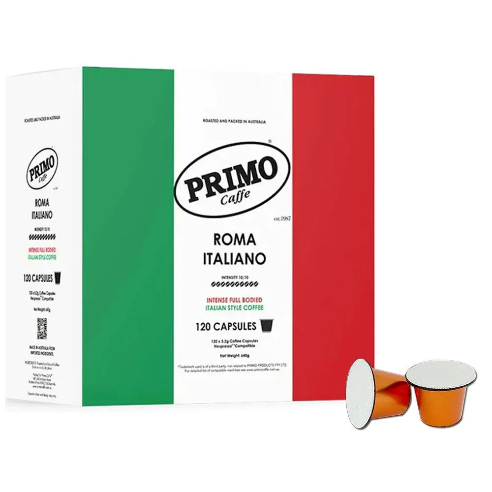 120pc Primo Caffe Roma Italiano Intense Capsules Pods 640g Nespresso Compatible - Lasoo Frenzy Sale