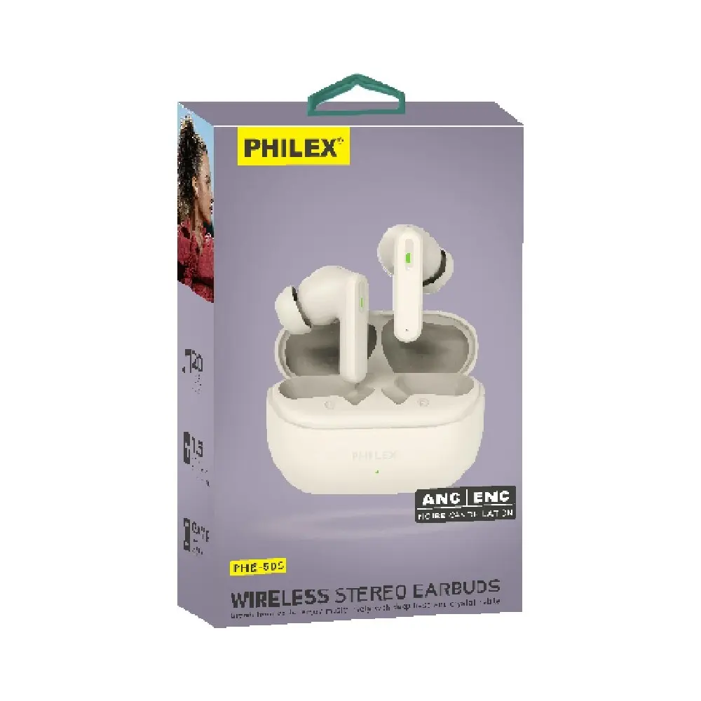Sansai TWS Earphones Bluetooth 5.3 w/ Wireless Charging Case 6x5 cm Ivory - Electronics