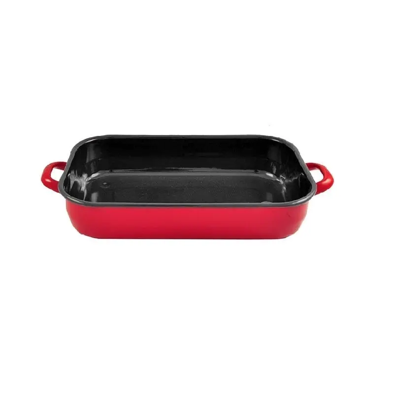 Urban Style 3.4L Enamel Baking Dish Rectangle Roasting Tray Oven Bakeware Red - Home & Garden