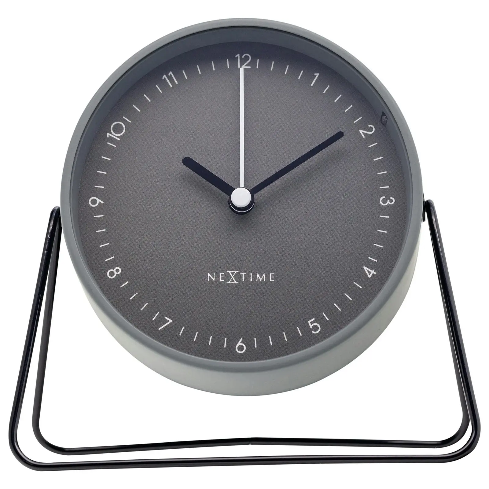 NeXtime Berlin Metal 14x13cm Analogue Table/Desk Alarm Clock w/ Night Light Grey - Home & Garden