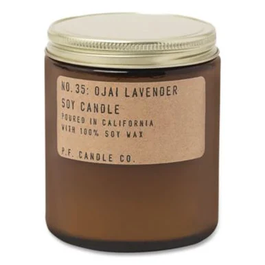 P.f. Candle Co. SC35 Ojai Lavender Soy Candle, 40 To 50 Hours Burn Time, 2.9 D X 3.5 H, 7.2 Oz, Amber