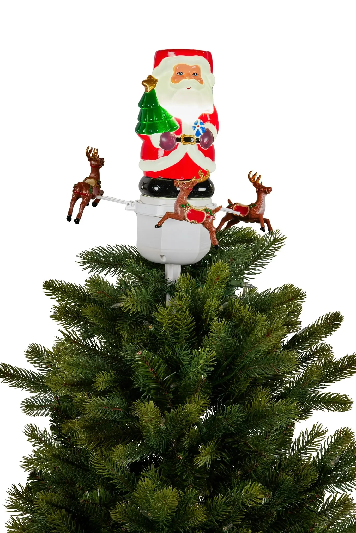 Christabelle Christmas Tree Topper Santa with Movement Images Lights Snow & Music - Home & Garden