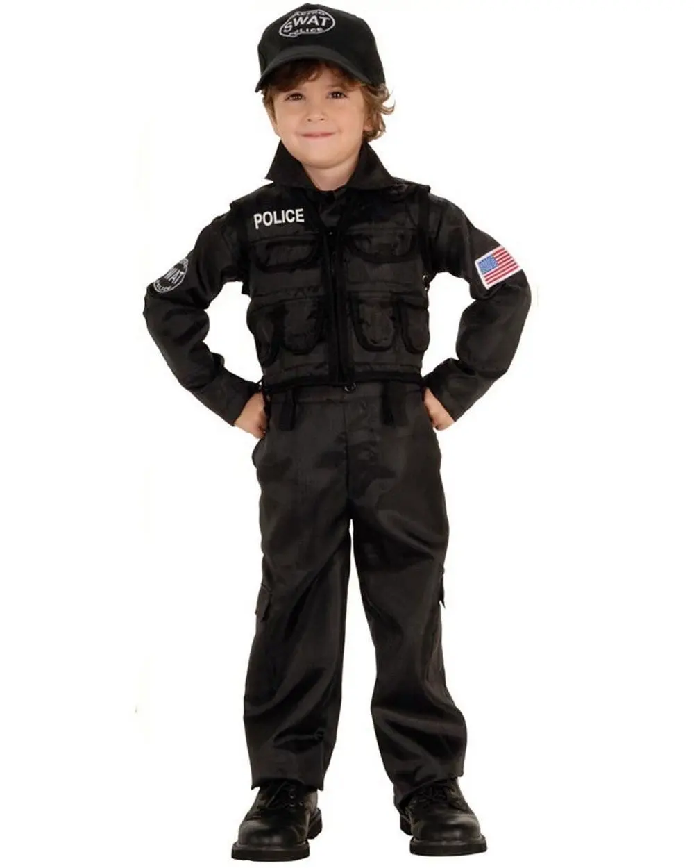 Black SWAT Force Uniform Child Costume - Fashion