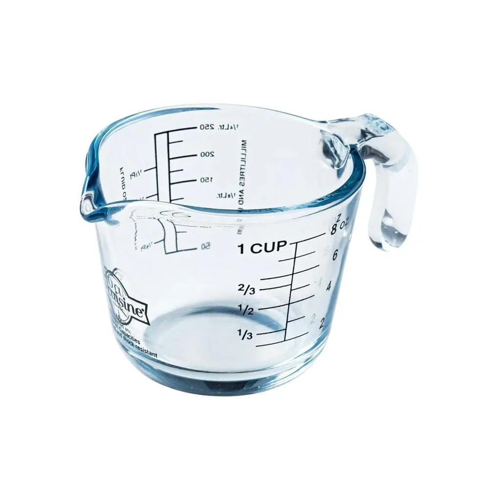 Cuisine Glass 0.25L Measuring Jug Kitchen Baking/Cooking Cup Beaker w/Handle CLR - Home & Garden