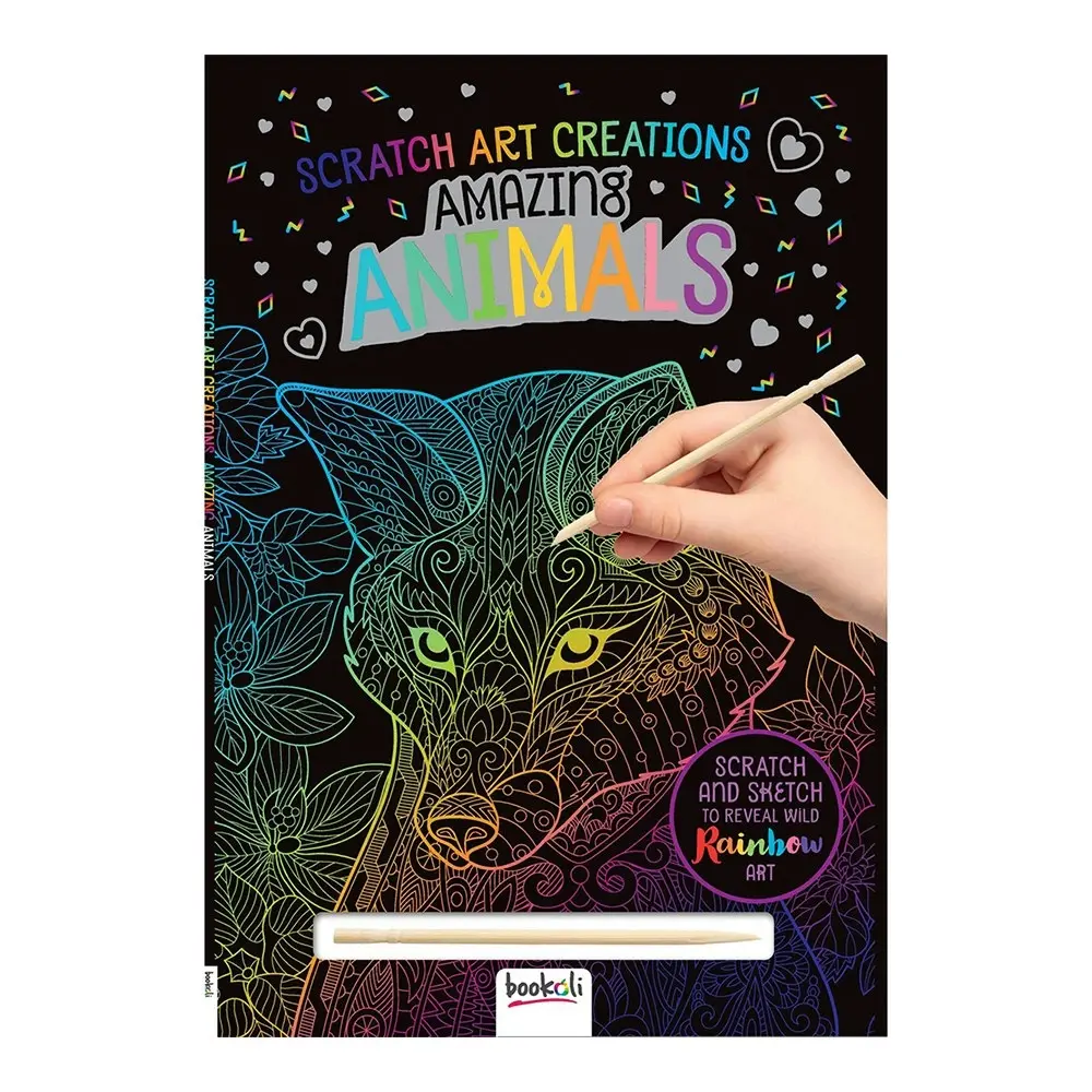 Bookoli Scratch Art Creations: Amazing Animals Activity Book Art/Craft 4y+ - Entertainment