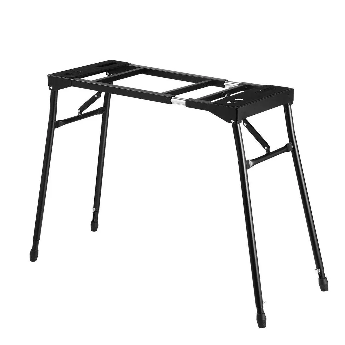 Melodic Keyboard Stand Piano Music Collapsible Adjustable Portable Heavy Duty 54 to 88 Key Musical Table Black - Hobbies