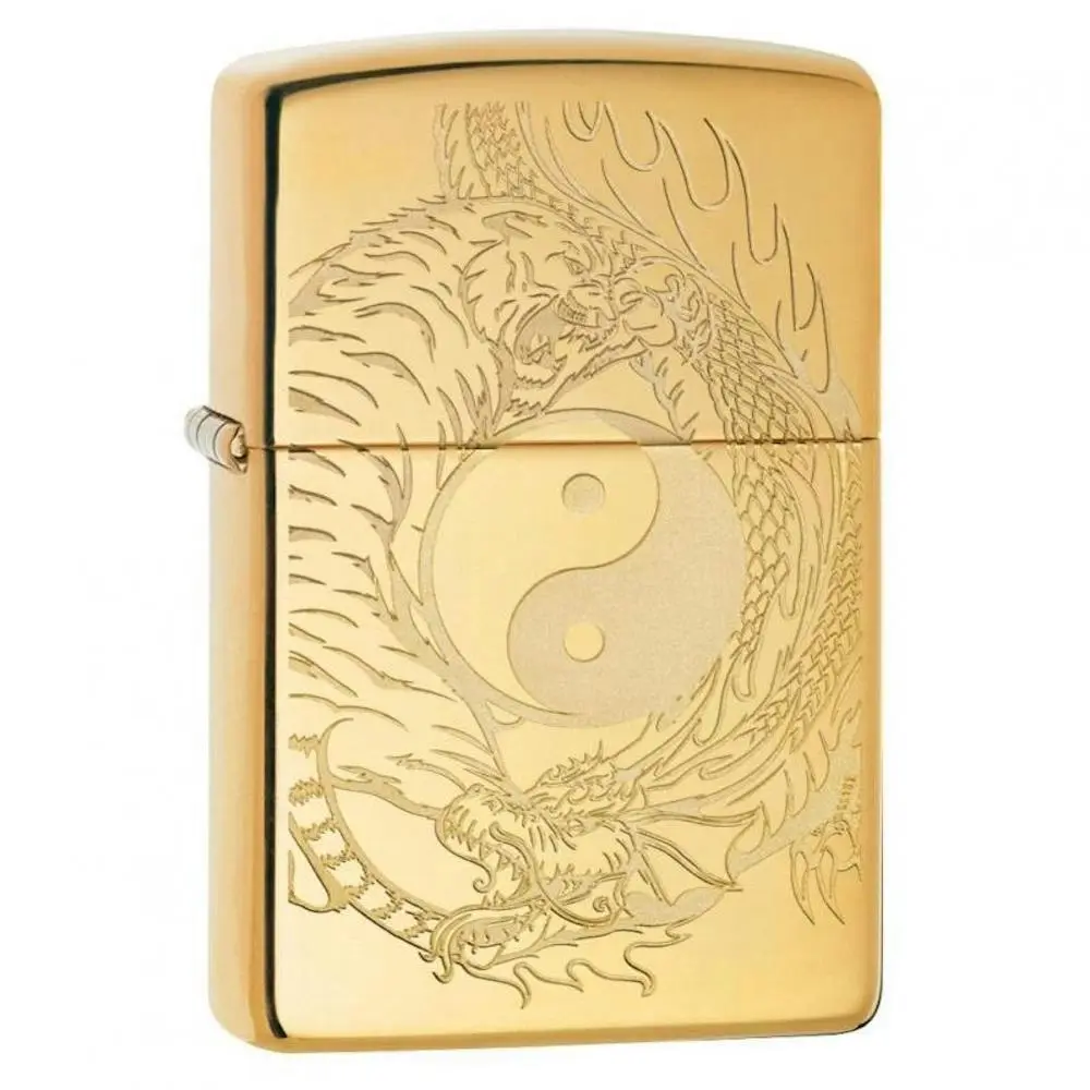 Zippo Ying Yang High Polish Brass Windproof Lighter - Sports & Outdoor