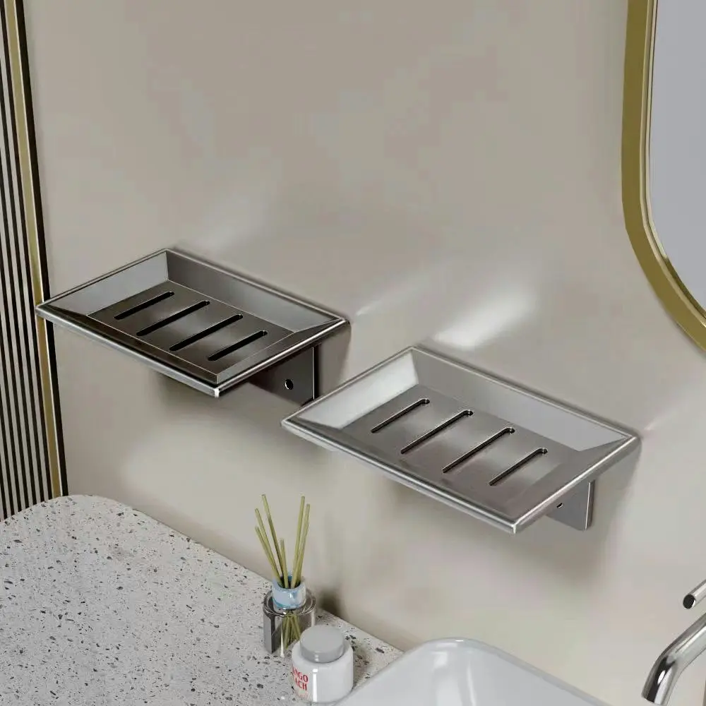 2Pcs Bathroom Soap Container Wall Bathroom Soap Holder Wall Mounted Soap Dish - Home & Garden