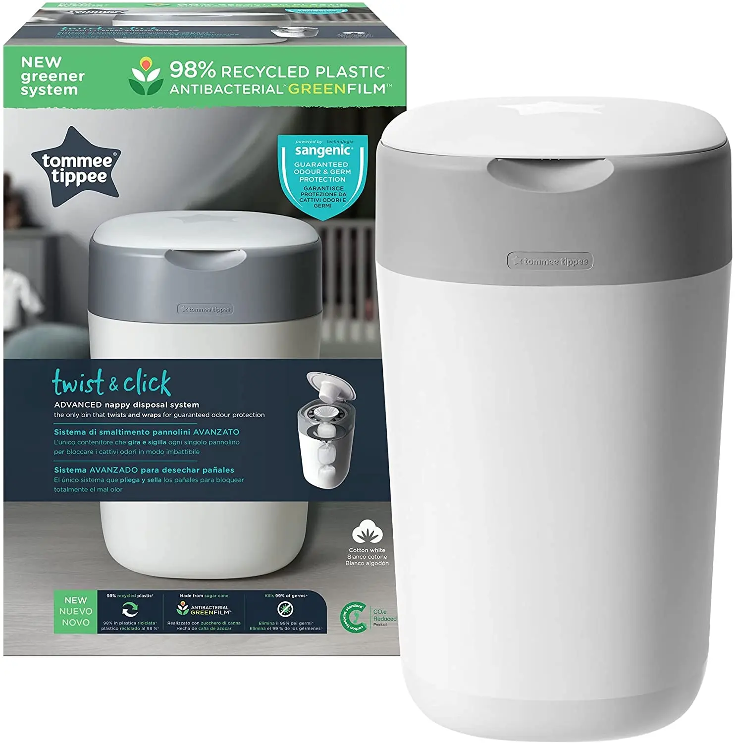 Tommee Tippee Twist & Click Sangenic Nappy Bin - Home & Garden