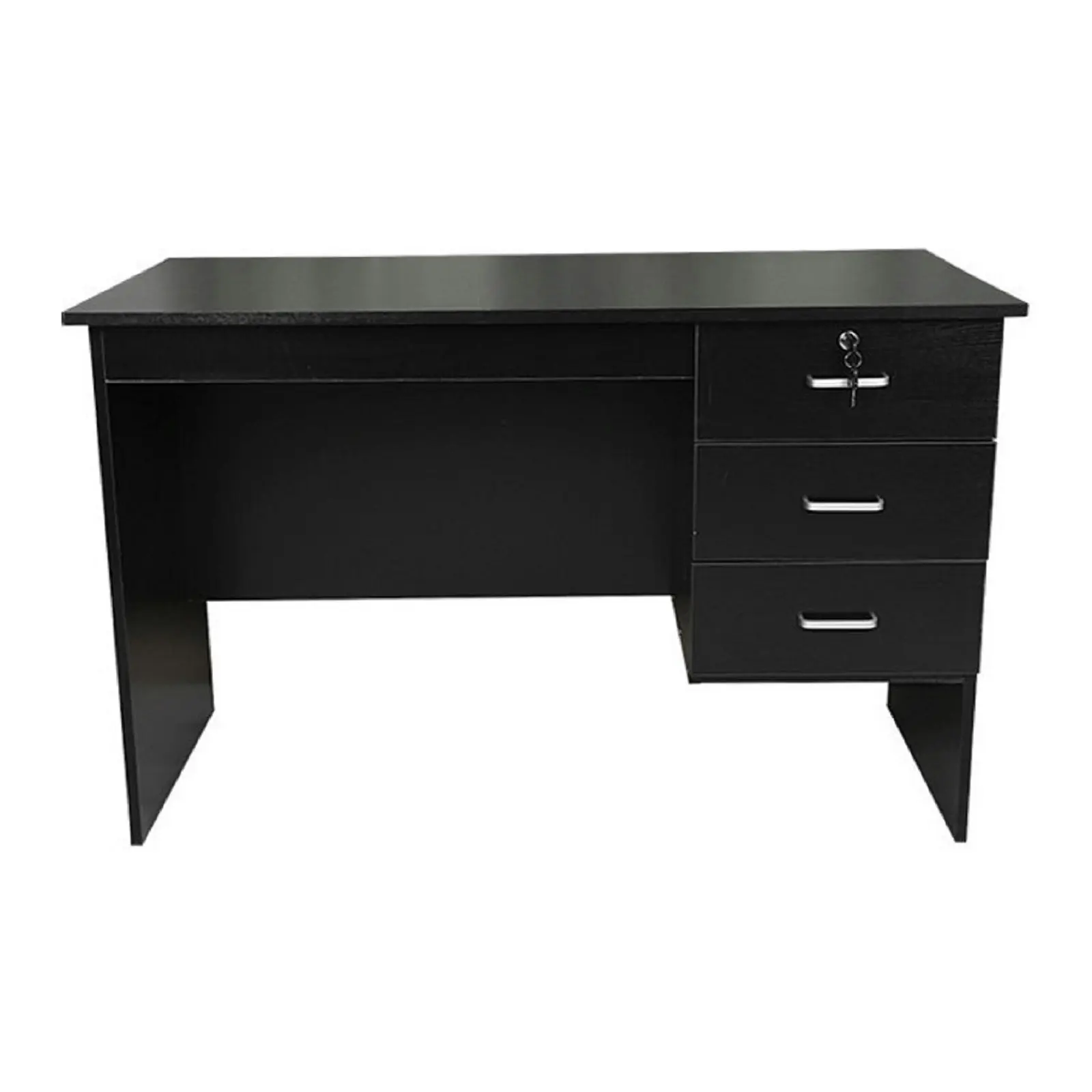 HEQS Redfern 0.9M Study Desk with 3 Drawers Black - Furniture