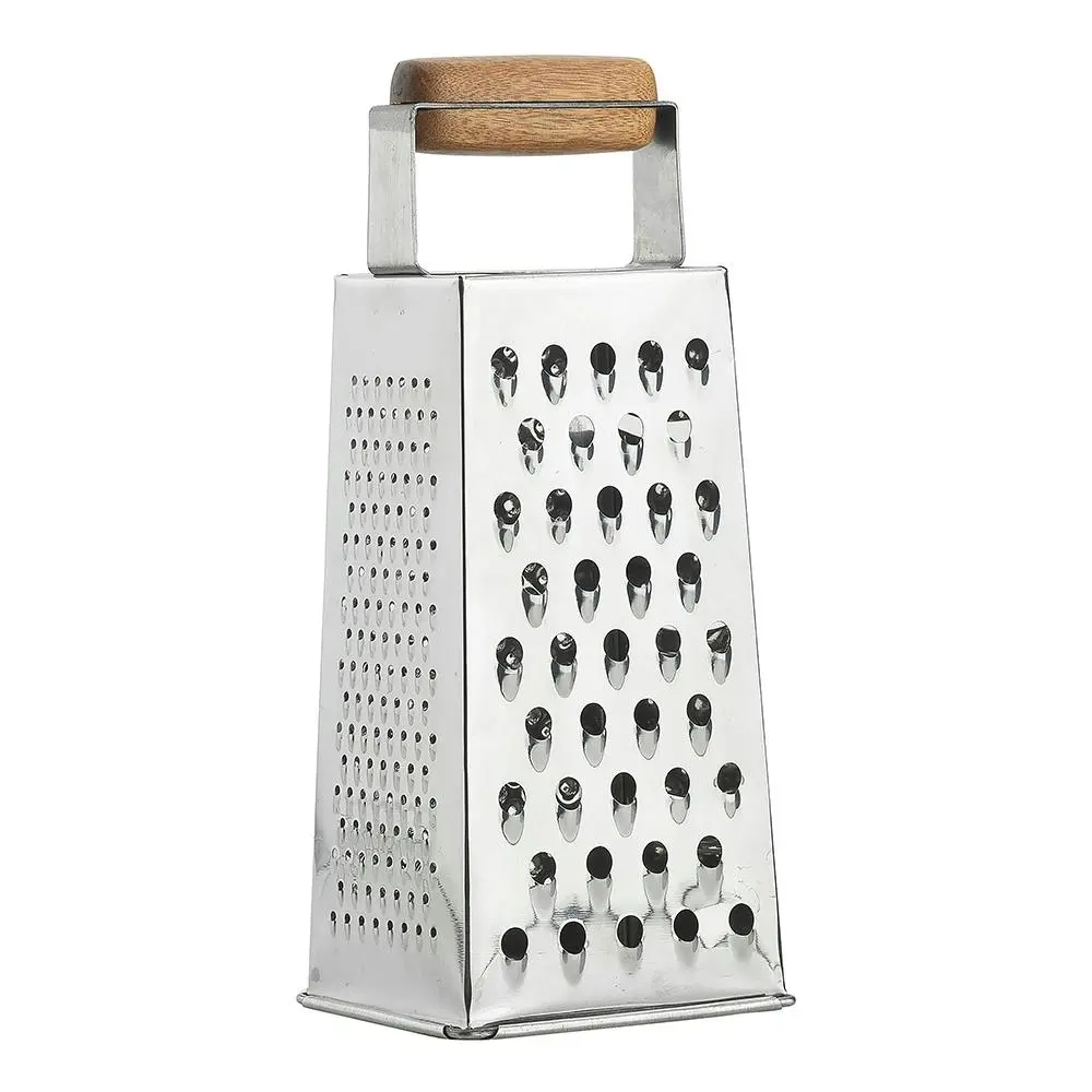 Ecology 4 Sided 24cm Acacia/Stainless Steel Cheese/Vegetables Grater Utensil - Home & Garden