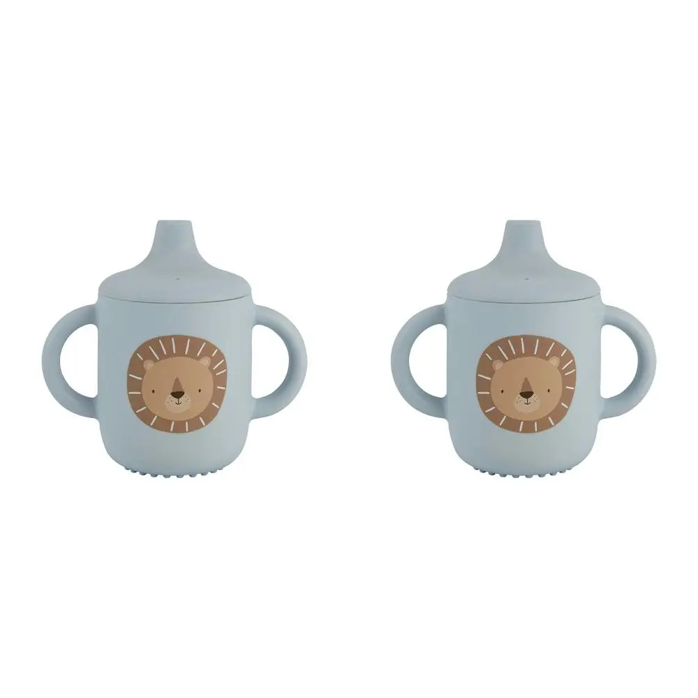 2x Splosh Baby/Infant Lion Silicone Sippy Cup w/ Handles Drinkware 12cm Blue 0+