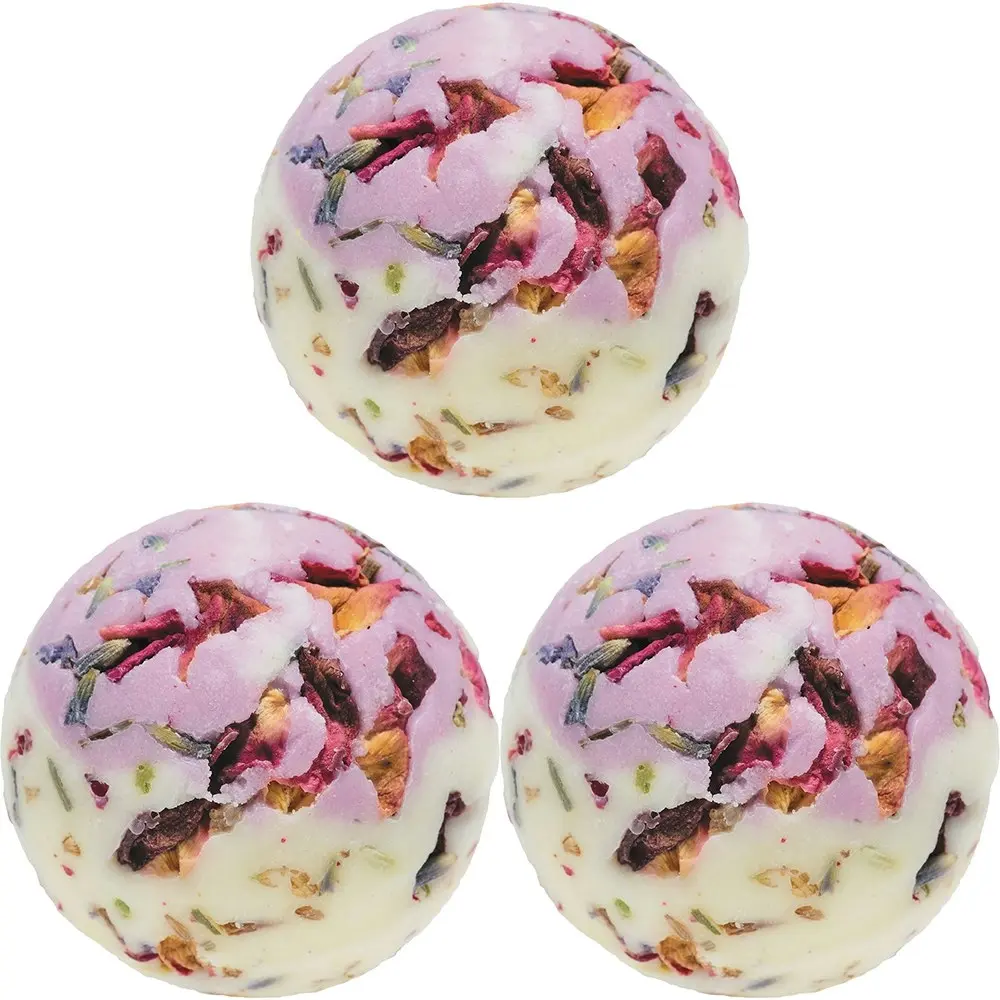 3PK Bomb Cosmetics Flower Power Scented Bath Bomb Creamer Body Fragrance Fizzies - Beauty
