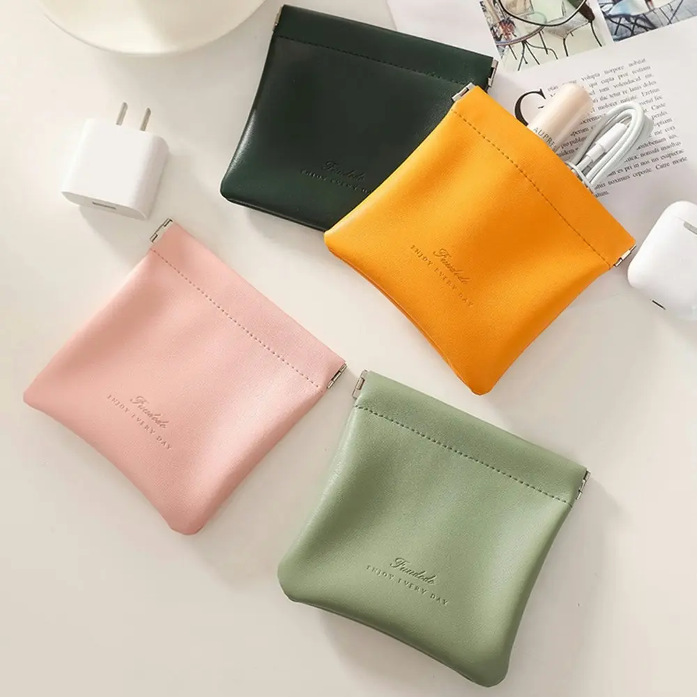 4Pcs Multifunctional Mini Cosmetic Bag Coin Bag Lipstick Data Cable Storage Bag - Home & Garden