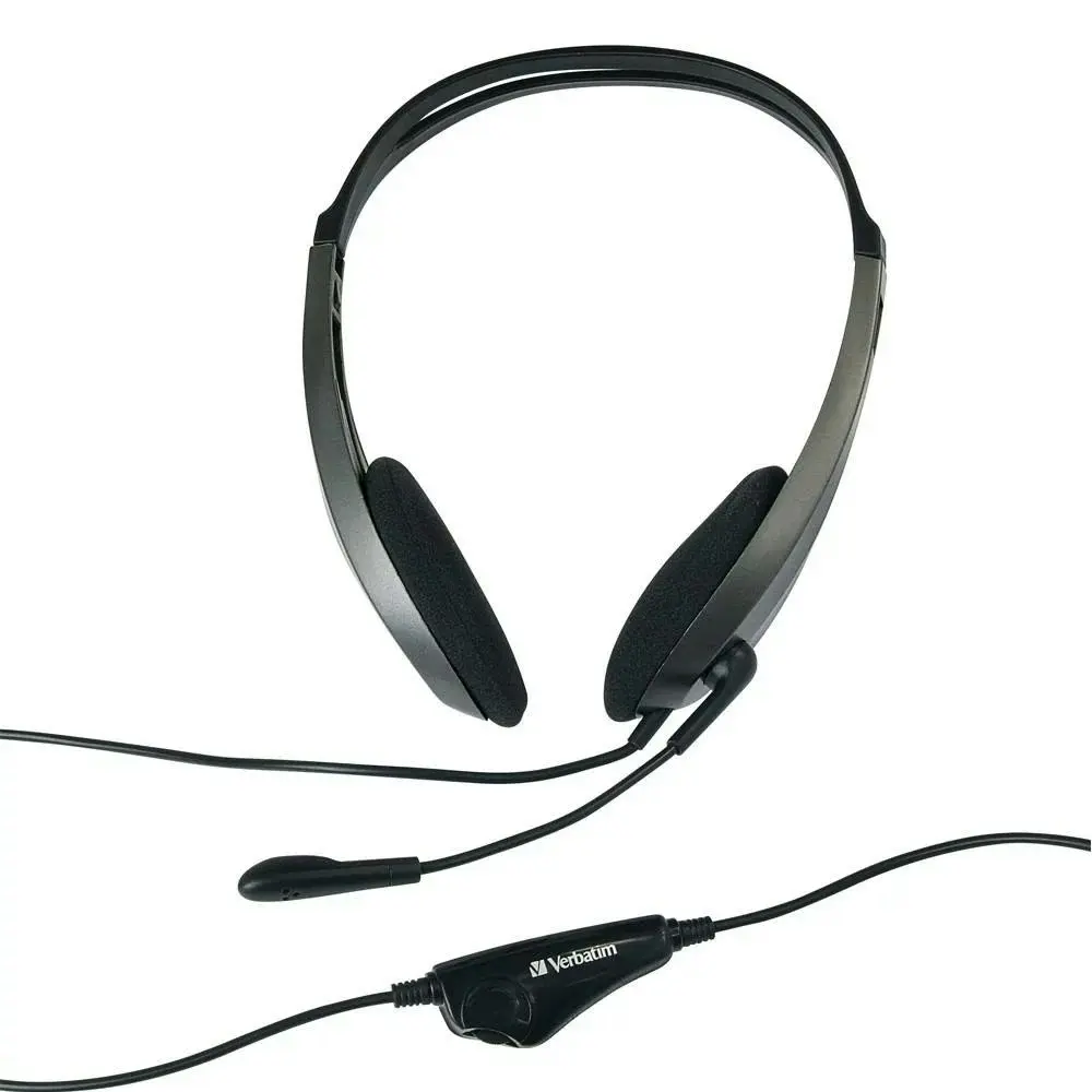 Verbatim Lightweight Multimedia/Gaming/Audio Headset w/Microphone/3.5mm AUX BLK - Electronics