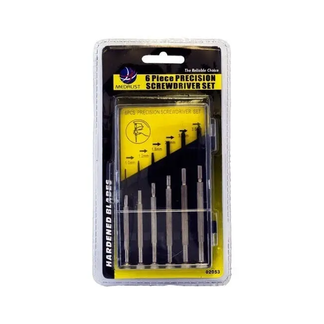 6pc MEDALIST Jewellers Screwdriver Set Tool Kit w/ Hardened Blades/Case Black - Hardware