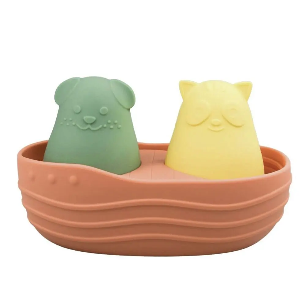 Koala Dream Silicone Kids/Childrens Cat And Dog Bath Boat Toy Orange 6M+ - Baby