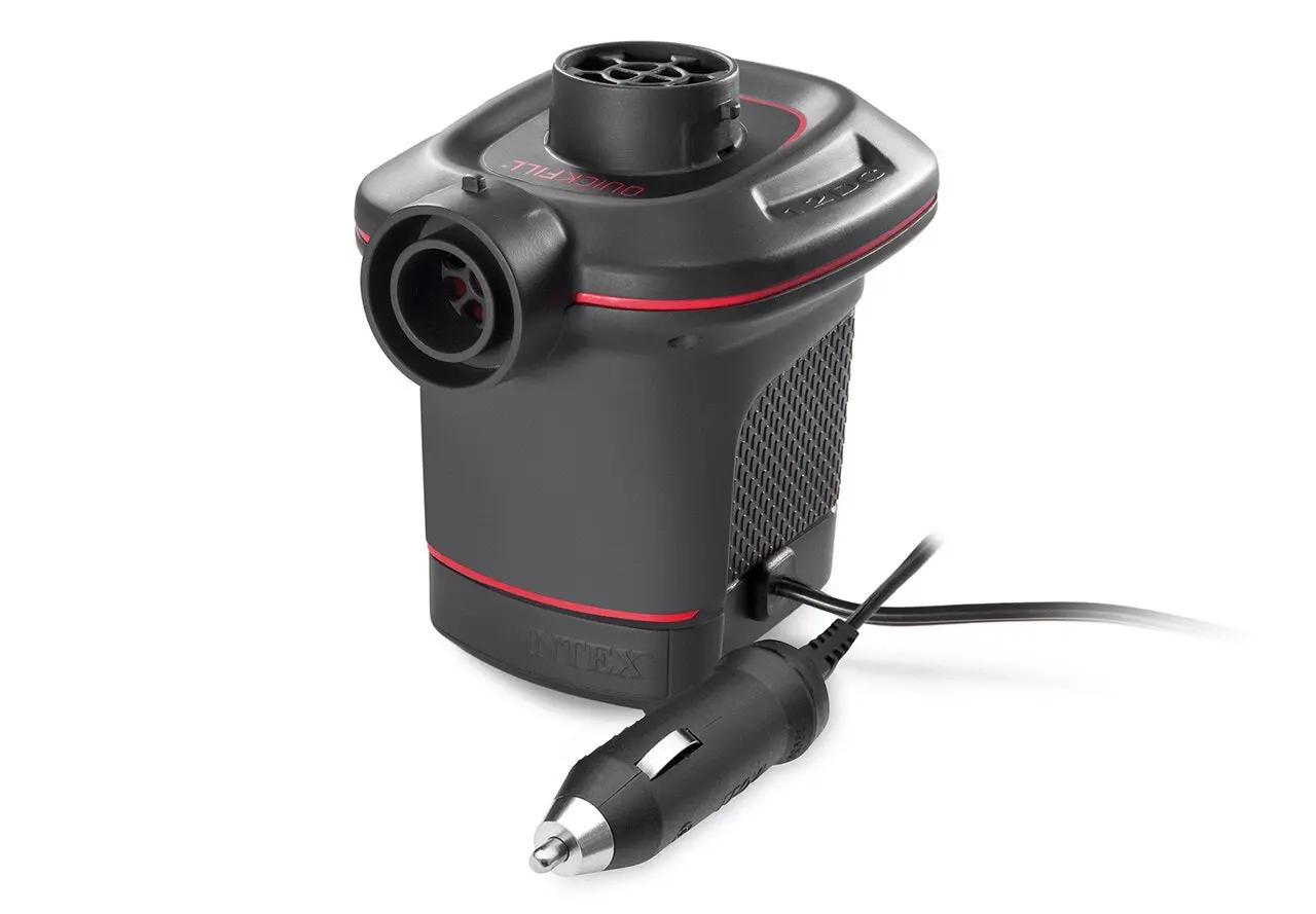 Intex 12 Volt Quickfill Camping/Outdoors DC Electric Air Inflating Pump Set - Sports & Outdoor